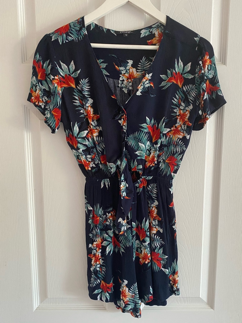 Navy Floral One-Piece Romper
